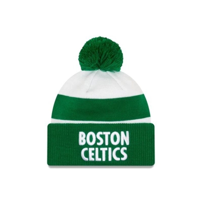 Green Boston Celtics Hat - New Era NBA City Edition Pom Knit Beanie USA4782691